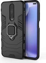 Voor Geschikt voor Xiaomi Redmi K30 schokbestendige pc + TPU beschermhoes met magnetische ringhouder (zwart)