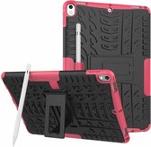 Bandentextuur TPU + pc schokbestendig hoesje voor iPad Air 2019 / Pro 10,5 inch, met houder en pennensleuf (roze)