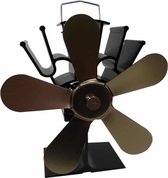 YL602 5-bladige metalen warmteaangedreven kachelventilator op hoge temperatuur (brons)