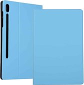 Voor Samsung Galaxy Tab S7 T870 (2020) Spanning Elastische textuur Horizontale flip lederen tas met houder (hemelsblauw)