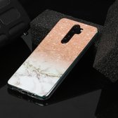 Voor Xiaomi Redmi Note 8 Pro Marble Pattern Soft TPU beschermhoes (Rose Gold White)