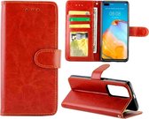 Voor Huawei P40 Crazy Horse Texture Leather Horizontale Flip Beschermhoes met houder & kaartsleuven & portemonnee & fotolijst (bruin)