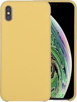 Four Corners Full Coverage Siliconen beschermhoes achterkant voor iPhone XS Max (geel)