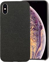 Voor iPhone XS Fabric Style TPU beschermende schaal (zwart)