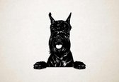 Wanddecoratie - Hond - Riesenschnauzer 3 - L - 81x75cm - Zwart - muurdecoratie - Line Art