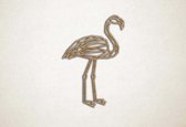 Line Art - Flamingo 4 - XS - 30x20cm - Eiken - geometrische wanddecoratie