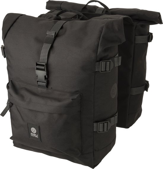 AGU Trend H2O Roll-Top Dubbele Fietstas Urban Zwart - 28 L