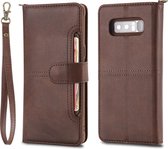 Voor Galaxy Note 8 Multifunctionele afneembare magnetische horizontale flip lederen tas met kaartsleuven en houder en portemonnee en fotolijst (koffie)