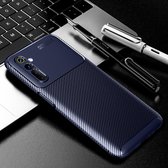 Voor OPPO Realme 6 koolstofvezel textuur schokbestendige TPU case (blauw)