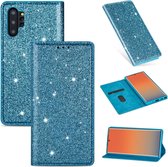 Voor Samsung Galaxy Note 10 Plus ultradunne glitter magnetische horizontale flip lederen tas met houder en kaartsleuven (hemelsblauw)