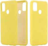Voor Huawei Honor 9A effen kleur vloeibare siliconen schokbestendige volledige dekking beschermhoes (geel)