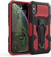 Voor iPhone X / XS Machine Armor Warrior schokbestendig PC + TPU beschermhoes (rood)