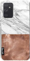 Casetastic Samsung Galaxy A72 (2021) 5G / Galaxy A72 (2021) 4G Hoesje - Softcover Hoesje met Design - Marble Copper Print