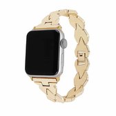 Voor Apple Watch Series 5 en 4 40 mm / 3 en 2 en 1 38 mm diamanten roestvrijstalen horlogebandriem (goud)