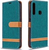 Voor Huawei P40 Lite E / Y7P Kleuraanpassing Denim Texture Horizontaal Flip Leather Case met houder & kaartsleuven & Wallet & Lanyard (groen)