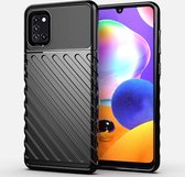 Voor Galaxy A31 Thunderbolt Shockproof TPU Soft Case (zwart)