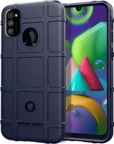 Voor Galaxy M21 Full Coverage Shockproof TPU Case (Blauw)