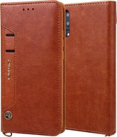 Voor huawei p20 cmai2 kaka serie litchi textuur horizontale flip lederen tas met houder en kaartsleuven (bruin)