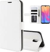 Voor xiaomi redmi 8a r64 textuur enkele vouw horizontale flip lederen case met houder & kaartsleuven & portemonnee (wit)