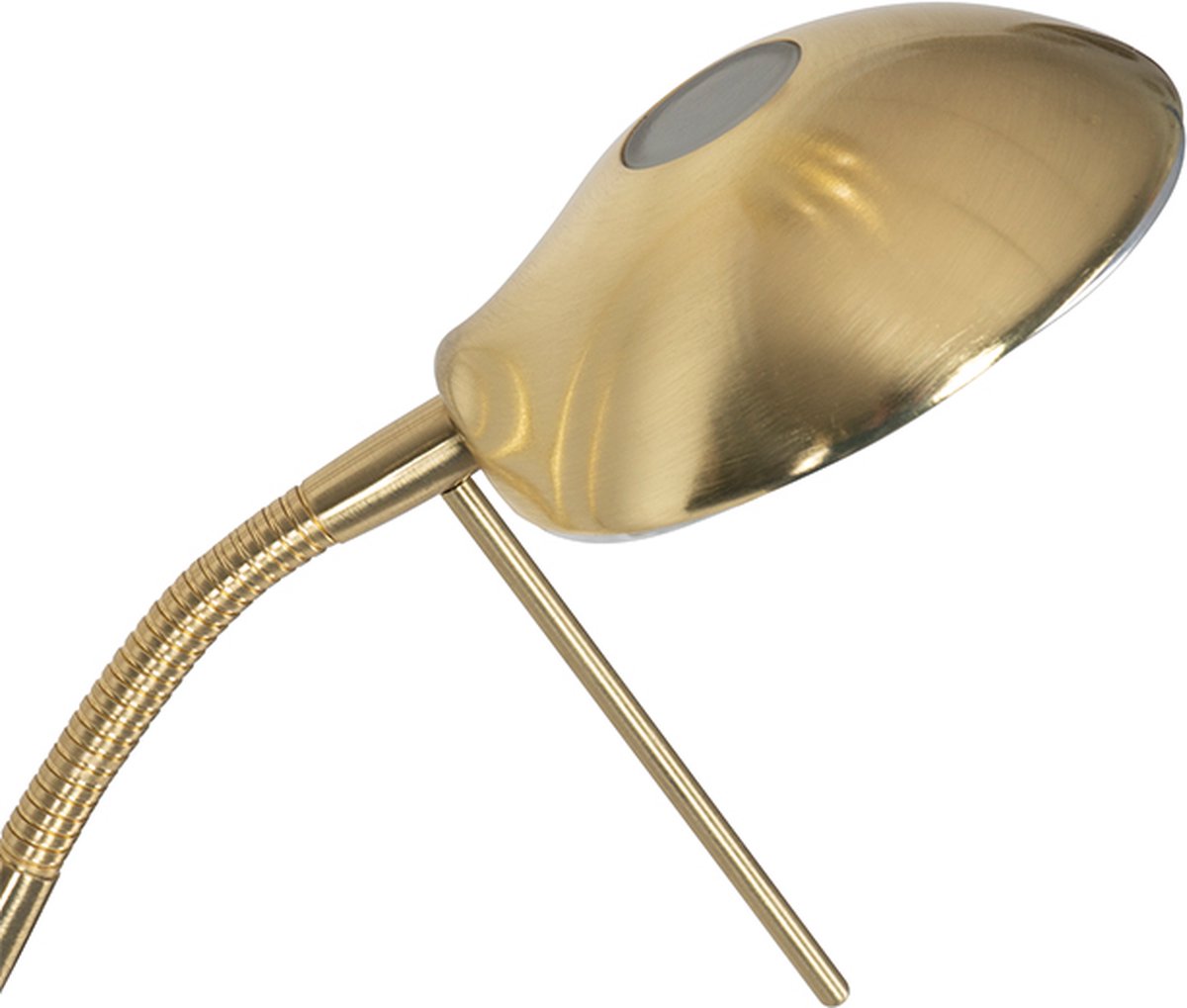 QAZQA diva - Moderne Dimbare LED Vloerlamp | Staande Lamp met Dimmer met leeslamp - 1 lichts - H 1800 mm - Goud/messing - Woonkamer | Slaapkamer | Keuken thumbnail 4