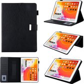 Voor iPad 5/6/7/8/9 Zakelijke stijl horizontale flip lederen tas met houder & kaartsleuf & fotolijst & portemonnee & draagriem & slaap- / wekfunctie (zwart)