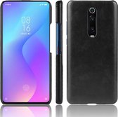 Shockproof Litchi Texture PC + PU Case voor Xiaomi Redmi K20 / K20 Pro / Xiaomi Mi 9T / 9T Pro (zwart)