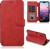 Voor Huawei P20 Pro Kalfs Textuur Magnetische Gesp Horizontale Flip Leren Case met Houder & Kaartsleuven & Portemonnee & Fotolijst (Rood)