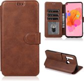 Voor Huawei P20 Lite 2019 Kalf Textuur Magnetische Gesp Horizontale Flip Lederen Case met Houder & Kaartsleuven & Portemonnee & Fotolijst (Koffie)