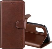 Voor Samsung Galaxy A31 ENKAY Hat-Prince horizontale flip lederen tas met houder & kaartsleuven en portemonnee (bruin)