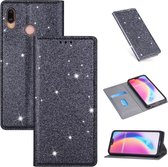 Voor Huawei P20 Lite Ultradunne Glitter Magnetische Horizontale Flip Leren Case met Houder & Kaartsleuven (Grijs)