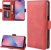 Voor OPPO A5 / A3s / AX5 Dual-side magnetische gesp horizontale flip lederen tas met houder & kaartsleuven & portemonnee & fotolijst (rood)