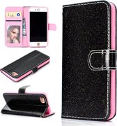 Voor iPhone 8 Glitterpoeder Horizontale Flip Leren Case met Kaartsleuven & Houder & Fotolijst & Portemonnee (Zwart)