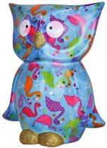 Pomme pidou Uil Bo | Spaarpot | Medium | Flamingo Jive Bubbelbathblue