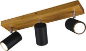 LED Plafondspot - Nitron Milona - GU10 Fitting - 3-lichts - Rond - Mat Zwart - Aluminium