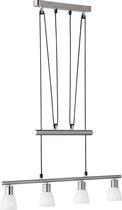 LED Hanglamp - Nitron Caru - 12W - G9 Fitting - Warm Wit 3000K - Dimbaar - Rechthoek - Mat Nikkel - Aluminium