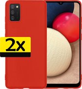 Samsung A02s Hoesje Back Cover Siliconen Case Hoes Rood - 2 Stuks