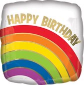 Amscan Folieballon Happy Birthday Rainbow 43 Cm Wit