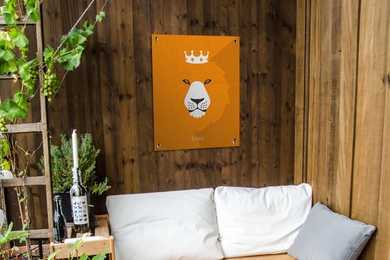 Le portrait d'un lion hollandais affiche jardin 60x80 cm - Toile de jardin / Toile d'extérieur / Peintures d'extérieur (décoration de jardin)