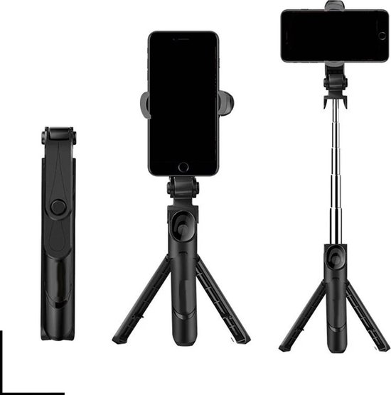 slagader Tien Decimale Picca 3 in 1 Tripod - Verstelbaar Camera Statief - Bluetooth  Afstandsbediening - Zwart | bol.com