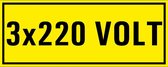 3 x 220 volt sticker 250 x 100 mm