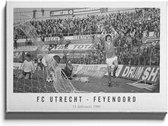 Walljar - FC Utrecht - Feyenoord '81 - Zwart wit poster met lijst