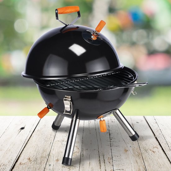 HI Houtskool mini kogelbarbecue zwart van Merkloos — afbeelding 3