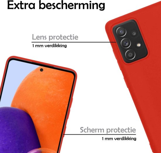Coque Samsung A72 Avec 2 Protecteurs D'écran - Samsung Galaxy A72 - Siliconen Samsung A72 Avec 2 Protecteurs D'écran - Rouge