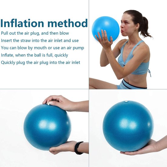 Jsnwernb Kleine yogabal, gymbal, klein, opblaasbaar, yoga