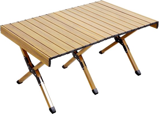 Foto: Inklapbare aluminium tuintafel jawinio campingtafel met houtlook