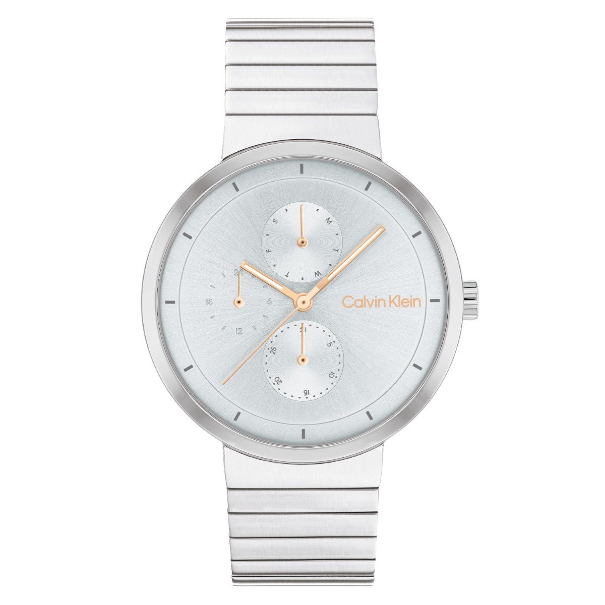 Calvin Klein CK25100032 CREATE Dames Horloge - Mineraalglas - Staal - Zilverkleurig - 36 mm breed - Quartz - Vouw-Vlindersluiting - 3 ATM (spatwater)