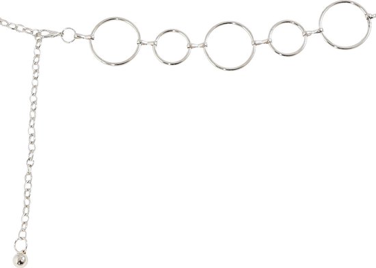 Landley Dames Zilveren Ringen Kettingriem - Vrouwen Tailleriem Verstelbaar - One Size - Riem Zilver