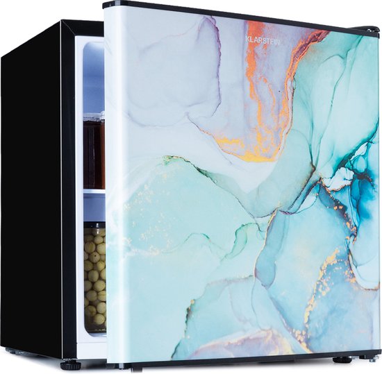 Klarstein CoolArt koel-vriescombinatie - Koelkast met 2 koelstanden, designfront, 5-traps thermostaat, 0 tot 10 °C, inhoud: 45 liter, design: pastel van Klarstein — afbeelding 3