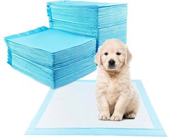 Fousenuk Pipi matten voor honden - 100 stuks trainingspads - aankleedpads - wegwerp onderleggers - 60 x 60 cm - wegwerponderleggers - pinkmat training - lekvrij - 5-laags design - sneldrogend oppervlak