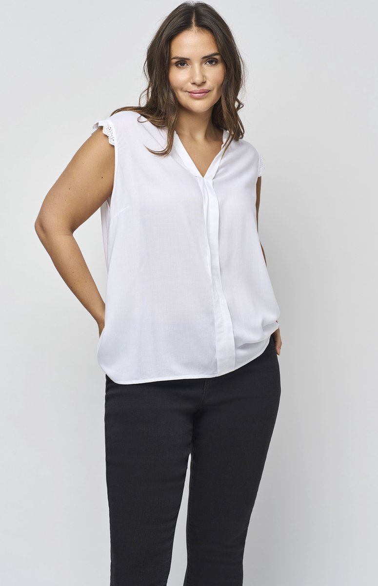 ONLY CARMAKOMA - CARMUMI S/L TOP WVN NOOS Dames T-shirt